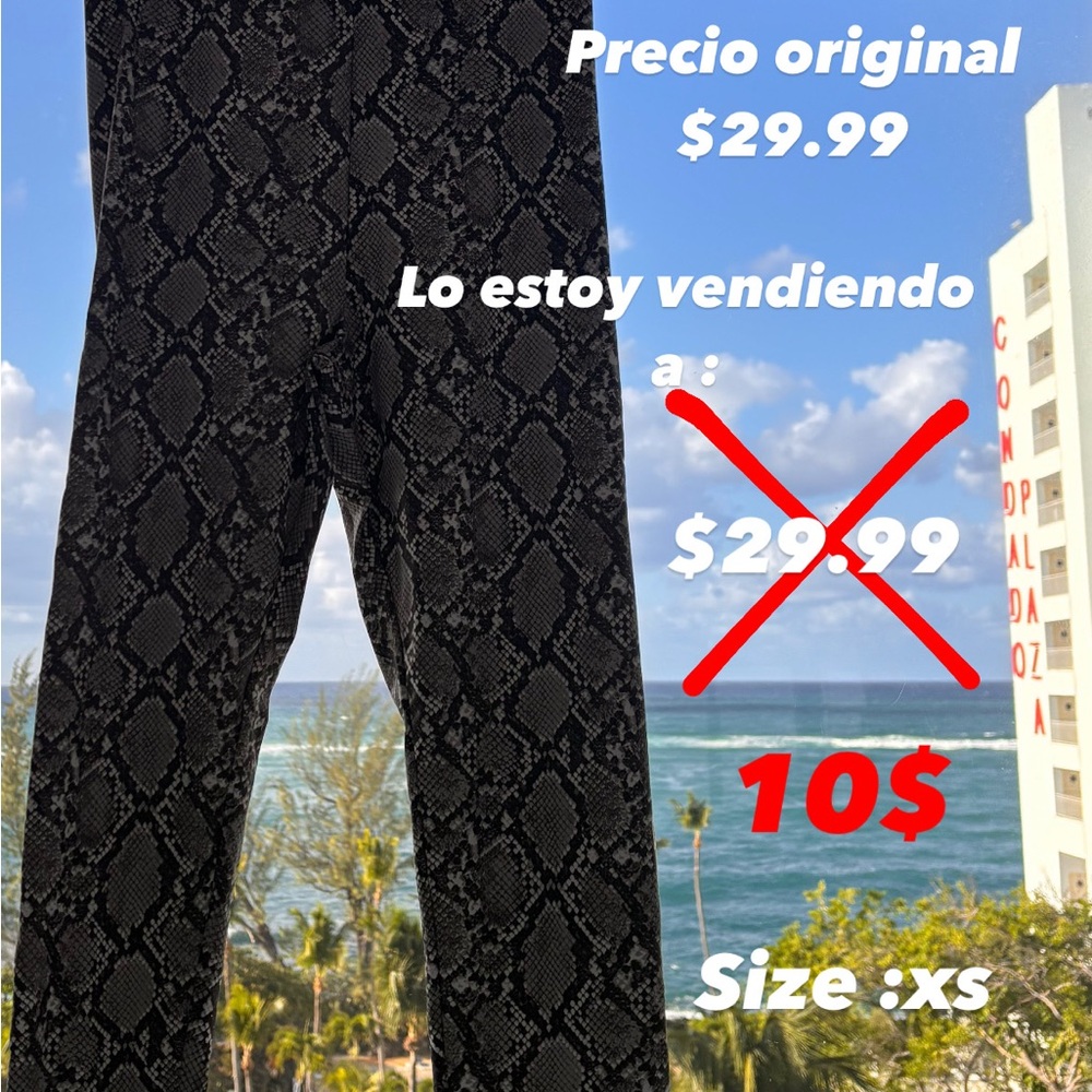 Black Snake Print Leggings - Picture 1 of 1